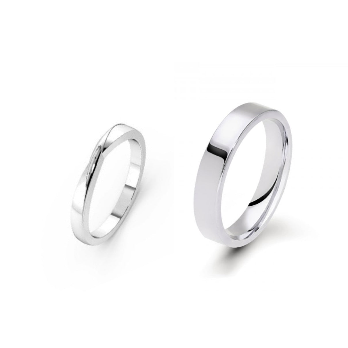 Комплект брачни халки от бяло злато “Аз и ти”